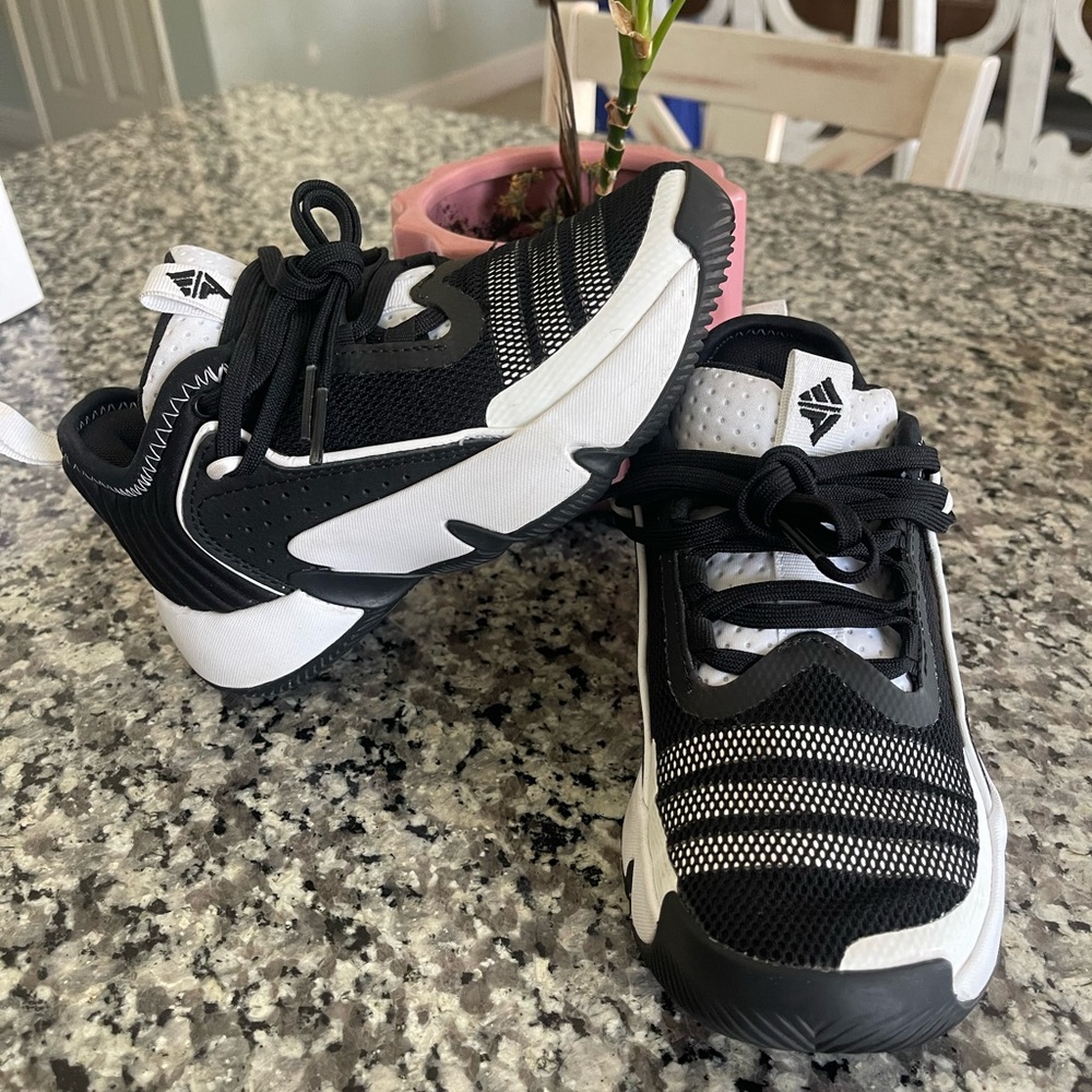 Kids Black and White Athletic Shoes